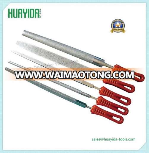 Red Plastic Handle Diamond Big Files for Glass and Metal