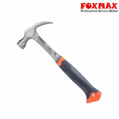 One Piece Steel Claw Hammer with Three Colour TPR Handle